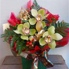 Festive orchid gift bag