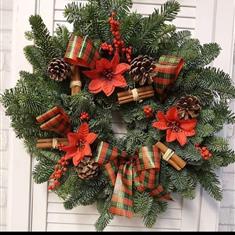 Poinsettia Christmas Wreath collect from shop